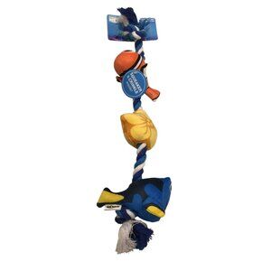 Disney Pixar Finding NEMO 15" Dory Nemo Plush Rope Squeak Crinkle Dog Toy